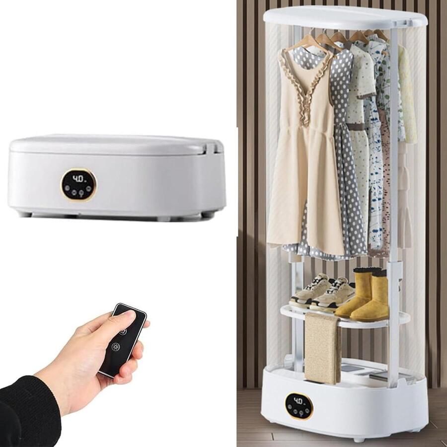 Elektrische Wasdroger Draagbare Mini Droger Kleding Snel Drogen Opvouwbaar UV Reiniging 1000W Capaciteit Wit