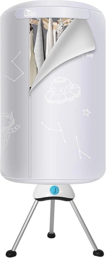 Elektrische Wasdroger Grijs 140 cm Warmtepompdroger met Timer en Dubbel Droogrek Voor Thuisgebruik