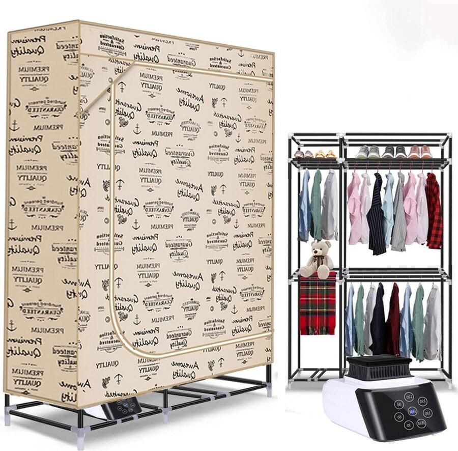 Elektrische Wasdroger Kledingdroger Kast Snel Kleding Drogen 3 Lagen Capaciteit 160x45x117cm Wit