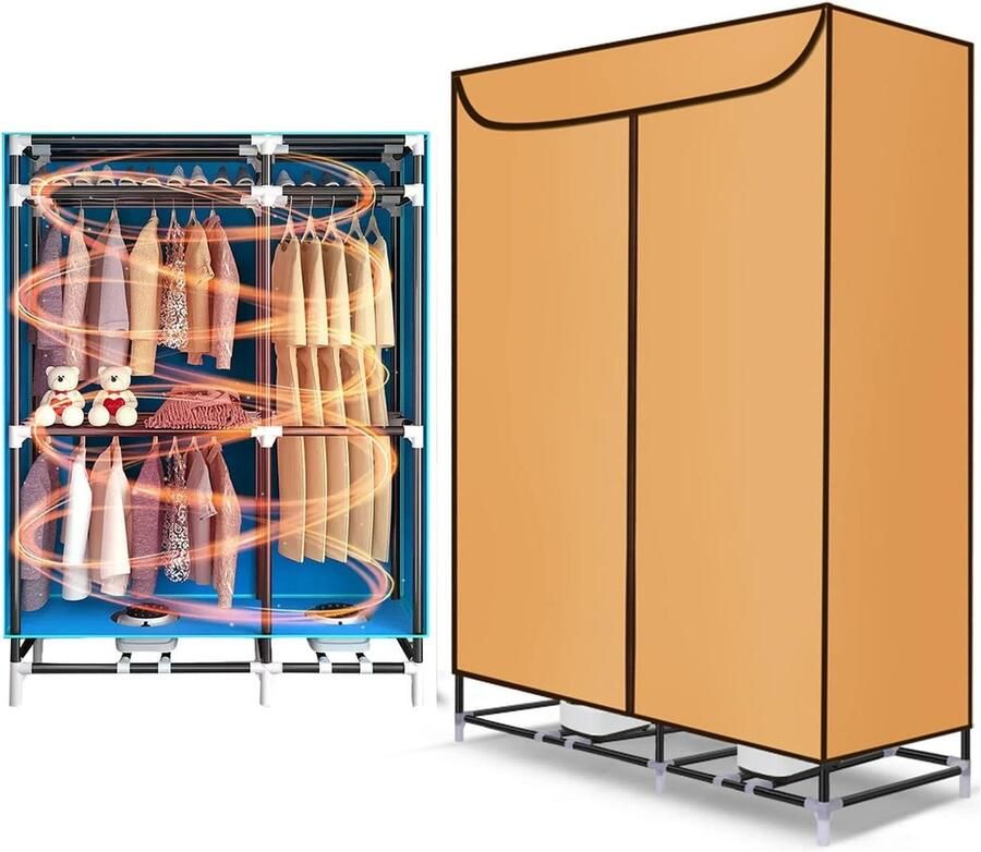 Elektrische Wasdroger Kledingdroger Kast Snel Kleding Drogen Draagbaar Opvouwbaar 40 kg Draagvermogen Grijs