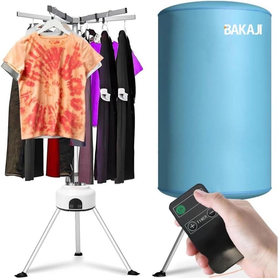 Elektrische Wasdroger Kledingdroger Lucht Snel Kleding Drogen Met Afstandsbediening 150 x 65 cm Blauw
