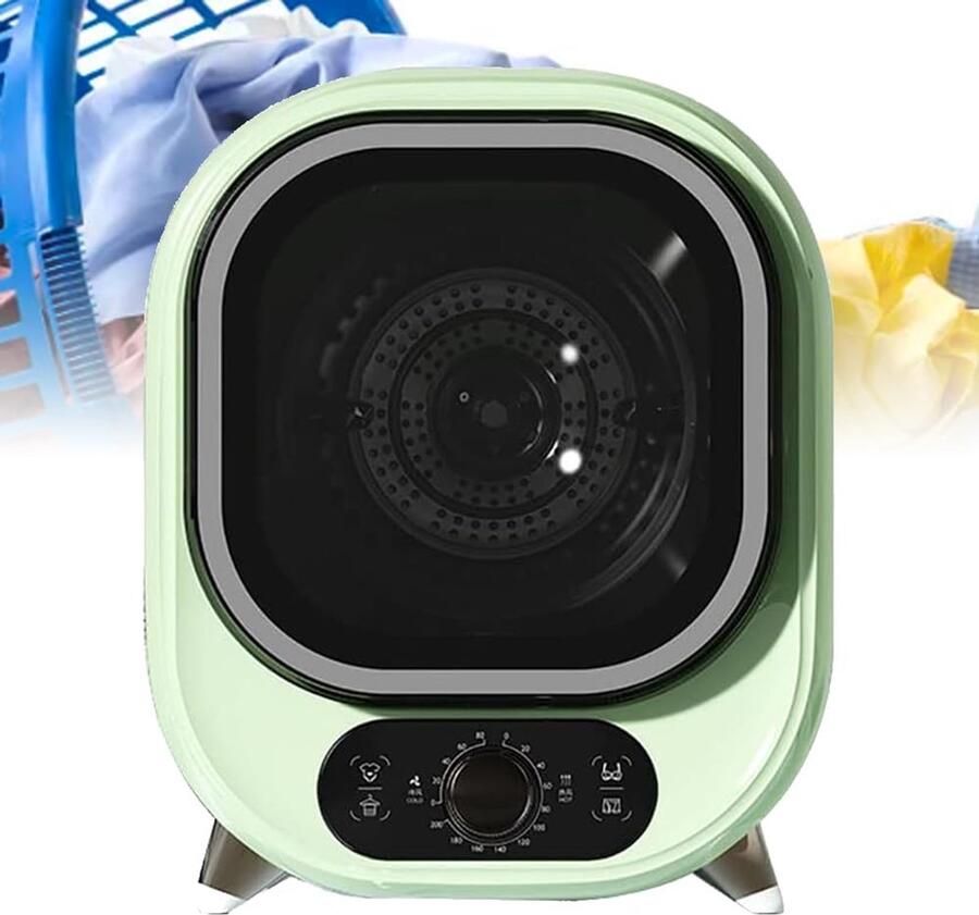 Elektrische Wasdroger Mini Condensdroger Kleding Drogen Antibacteriële Blauw Licht 0.8 kg Capaciteit Wit