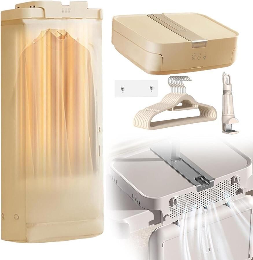 Elektrische Wasdroger Mini Droger Kleding Drogen Opvouwbaar Wandmodel 5 kg Capaciteit Wit