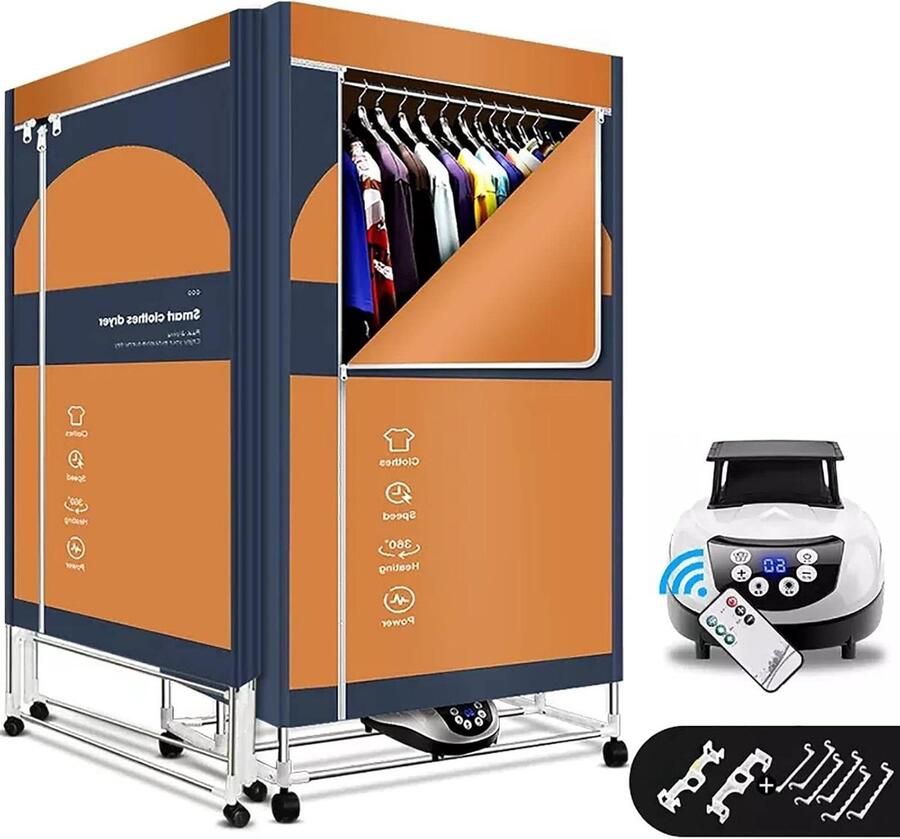 Elektrische Wasdroger Opvouwbare Droger Kleding Drogen Anion Sterilisatie 2 Laags Capaciteit Wit