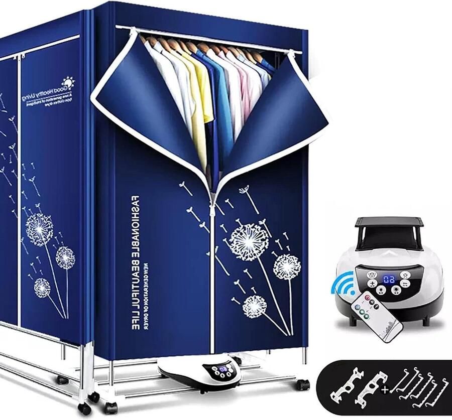 Elektrische Wasdroger Opvouwbare Droger Kleding Drogen Anion Sterilisatie 2-Laags Capaciteit Wit