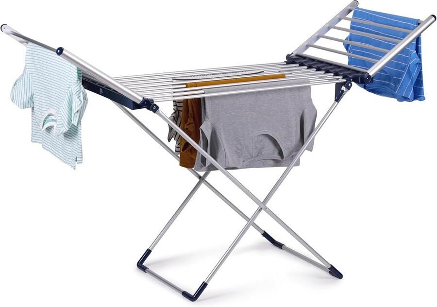 Elektrische Wasdroger RACK met Verwarming Vouwbare Waslijn met 12M Droogruimte en IPX1 Waterdicht 147 x 54 x 94 cm
