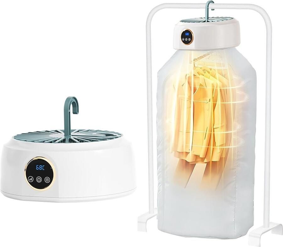 Elektrische Wasdroger Warmtepompdroger Compact Snel Kleding Drogen Energiezuinig Warmtepompsysteem 600W Wit