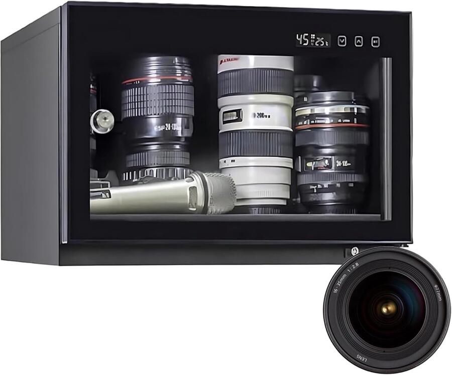 Elektronische Droogkast Vochtigheidsregeling Kast Camera Beschermen Smart Touch Control 15L Zwart