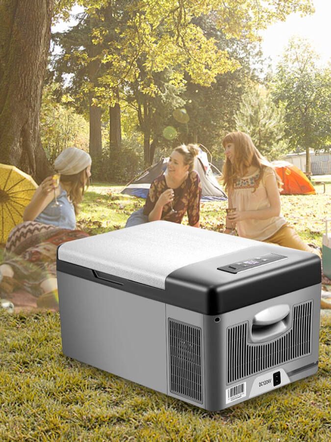 EliteNest Draagbare Mini Koelkast Auto & Camping Koeler Compacte Vriezer Picknick & Caravan Perfecte Reiskoeler Stil & Energiezuinig Inhoud 15 L 59.8 x 32 x 26 cm