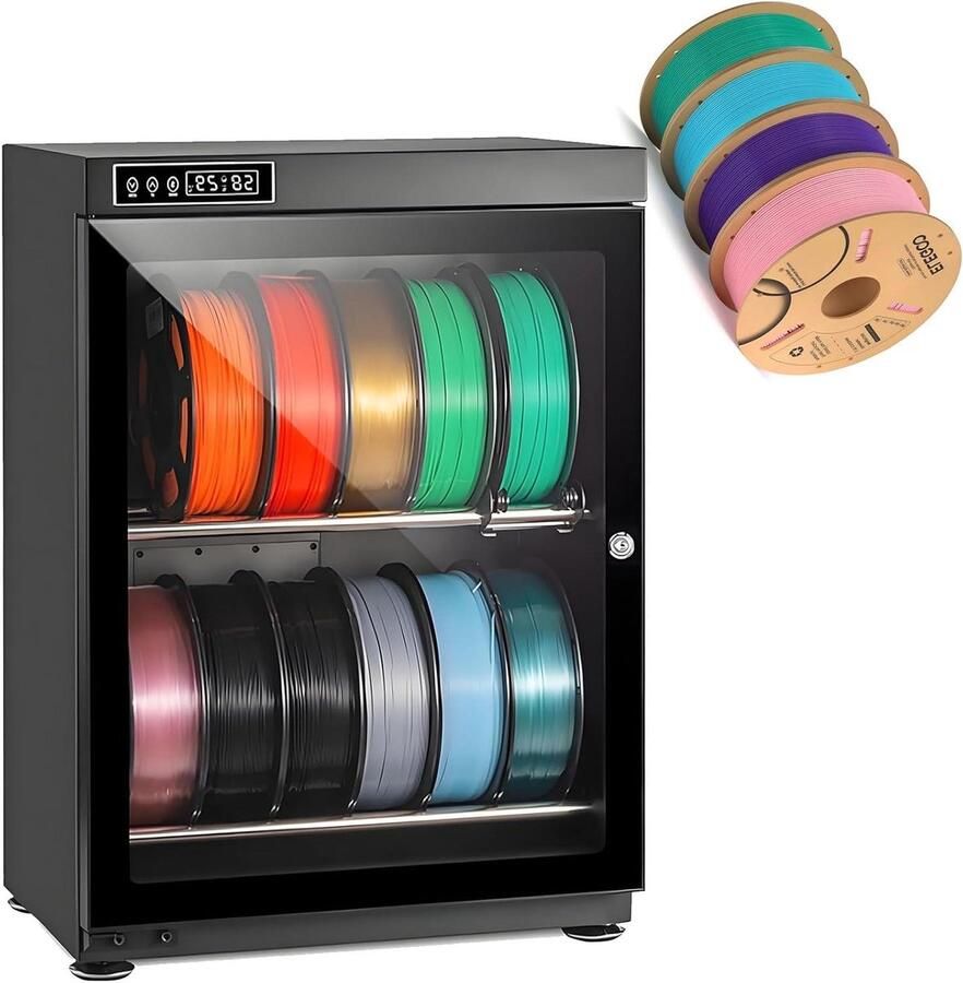 Filament Droogkast Vochtwerende Kast 3D Printen Intelligente Vochtigheidsregeling 70 liter Zwart