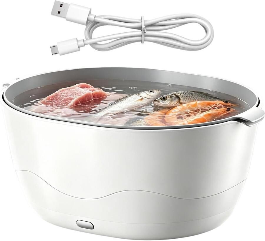 Fruit Wasmachine Groente Reiniger Maaltijd Voorbereiding Hoogfrequente Vibratie 325 x 258 x 142 cm Wit