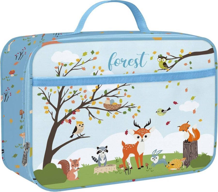 Geïsoleerde Lunchbox voor Kinderen Draagbare Koeltas voor School en Picknick Blauw Design