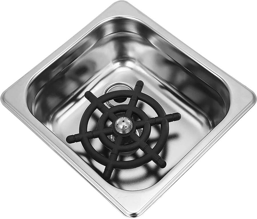 Glazen Spoeler Automatische Bekerspoeler Snel Glazen Reinigen 360 Graden Spoelen 178x163x65mm Zilver - Foto 1