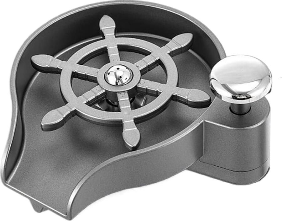 Glazen spoelmachine Aanrecht spoeler Snel glazen reinigen Geïntegreerde zeepdispenser 15x7 cm Grijs
