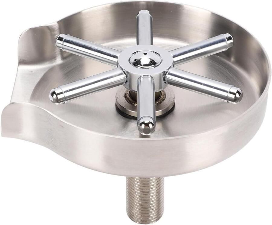 Glazenspoeler Aanrecht Flessenwasmachine Beker Snelle Reiniging 360 Graden Spray 115 mm Opening Zilver
