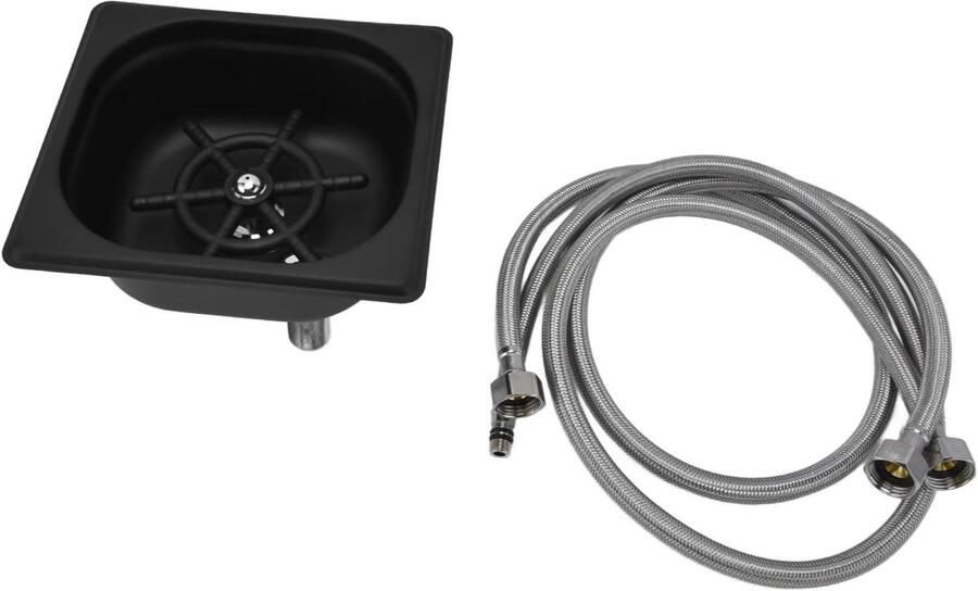 Glazenspoeler Bekerspoeler Kopjesreiniger Snel Koppen Wassen Multi-hoek Watersproeier 17.6 cm Zwart