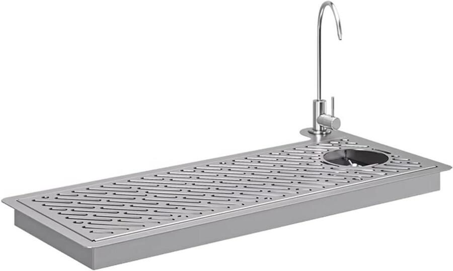 Glazenwasser met kraan Bekerwasser Vaatwasser Efficiënt Glazen Reinigen Ingebouwd Ontwerp 75.5x37.5cm Zilver