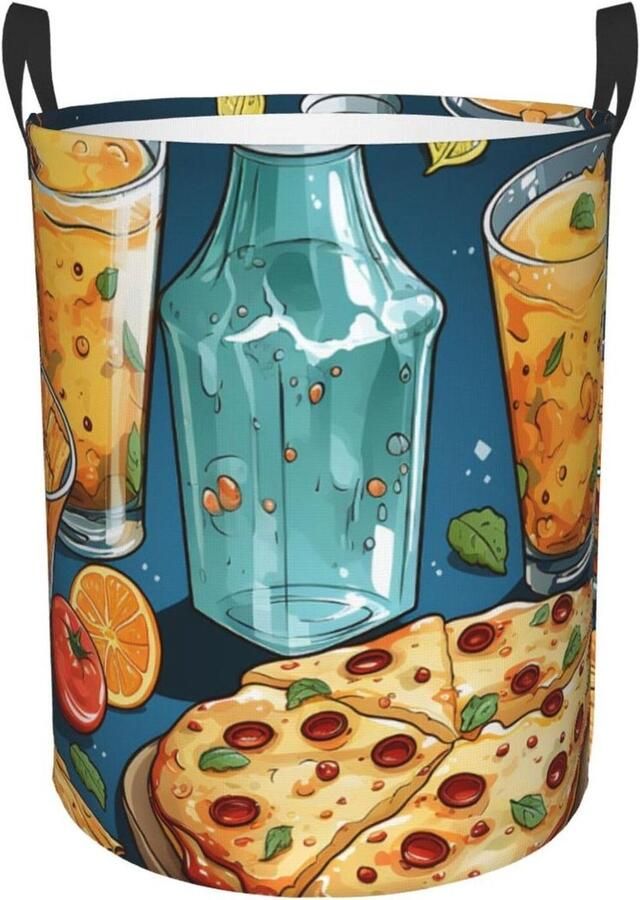 Grote Wasmand Kledingmand Opvouwbaar Kleding Opbergen Waterdicht Oxford Materiaal 39.9 cm x 49.8 cm Zwart
