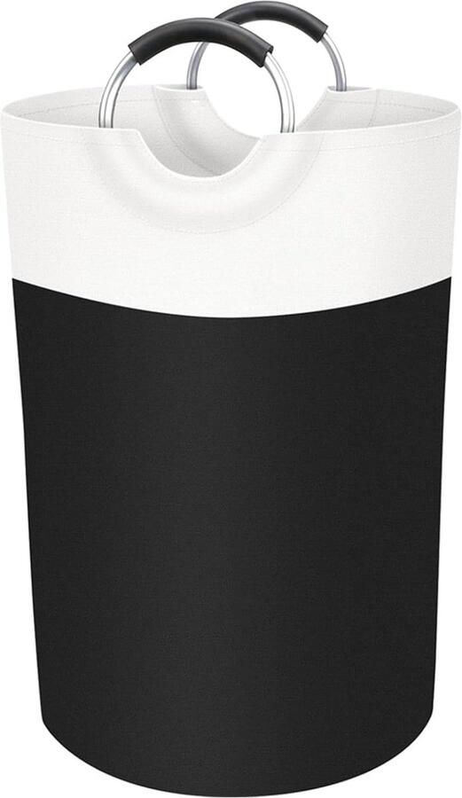 Grote wasmand Kledingmand opvouwbaar Wassen opbergen Waterdichte PE-coating 90 Liter Zwart