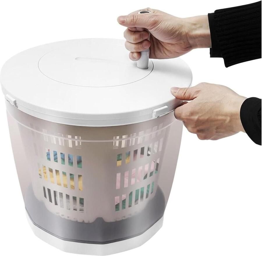 Hand Crank Wasmachine Mini Wasmachine Centrifuge Kleine Wasjes Dubbele Functie 35 x 32 cm Grijs