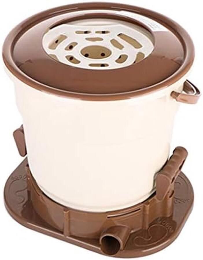 Handmatige centrifuge Wasdroger machine Kleding ontwateren Ruimtebesparend ontwerp 36.5x36x39 cm Bruin