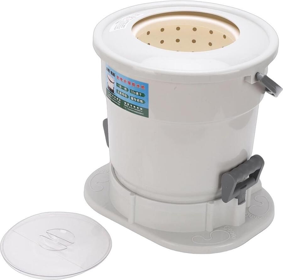 Handmatige Kledingcentrifuge Draagbare Droger Snel Kleding Drogen Zonder Elektriciteit 3.17 Gallon Capaciteit Transparant