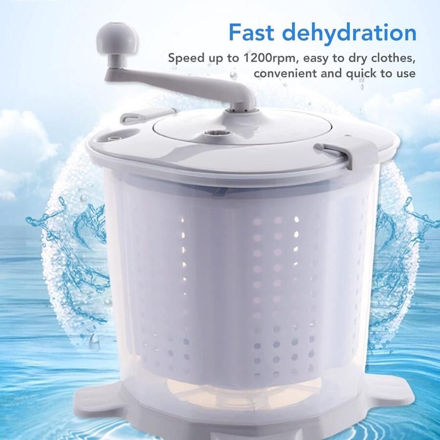 Handmatige Wasmachine Mini Emmer Kleine Was Snelle Droging 33 cm Hoog Noords Grijs