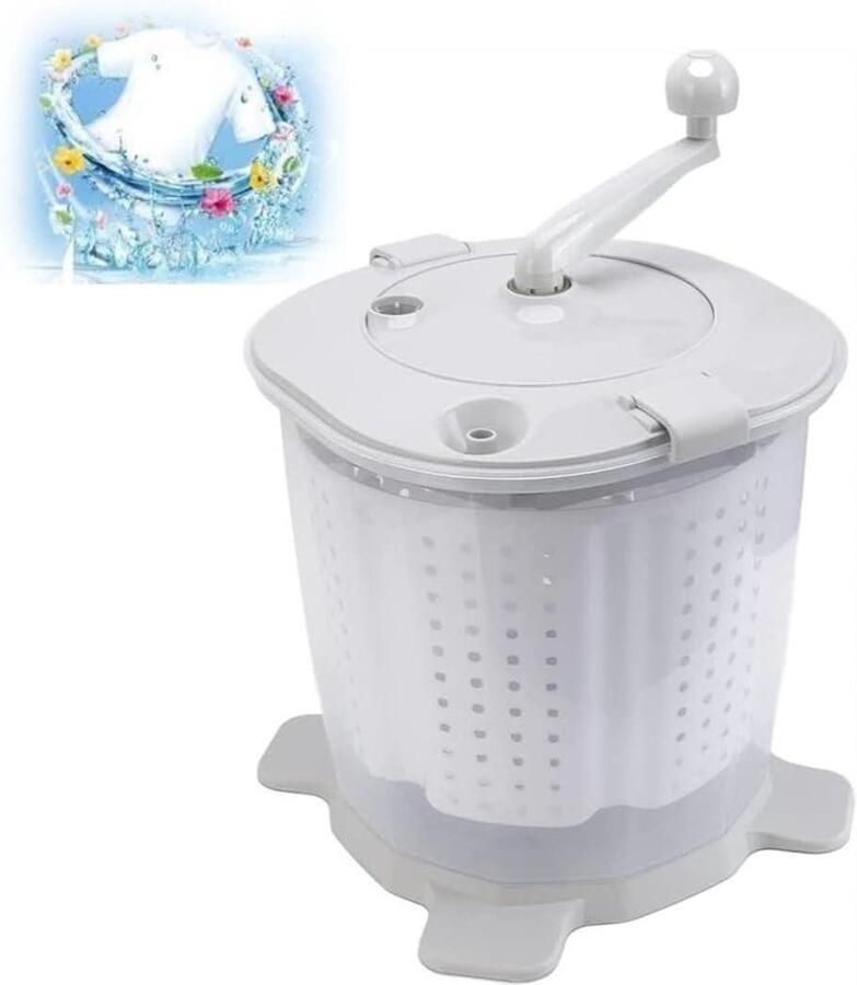 Handmatige Wasmachine Mini Wasser Kamperen Reizen Energiebesparend 2 Kilogram Grijs