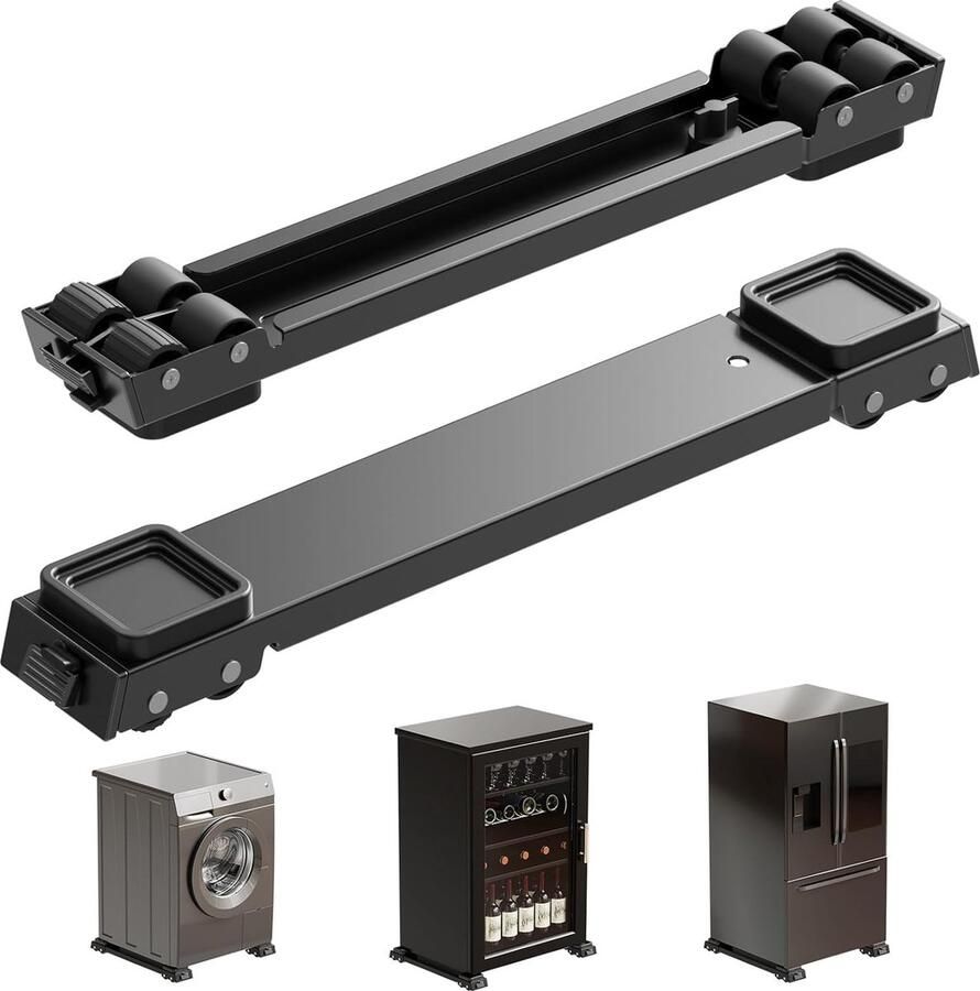 Heavy Duty apparaatrollen vierde generatie uitschuifbare apparaatrollen verstelbare basis voor wasmachine en droger gemakkelijk te verplaatsen wasmachine meubels koelkasten wijnkoelers