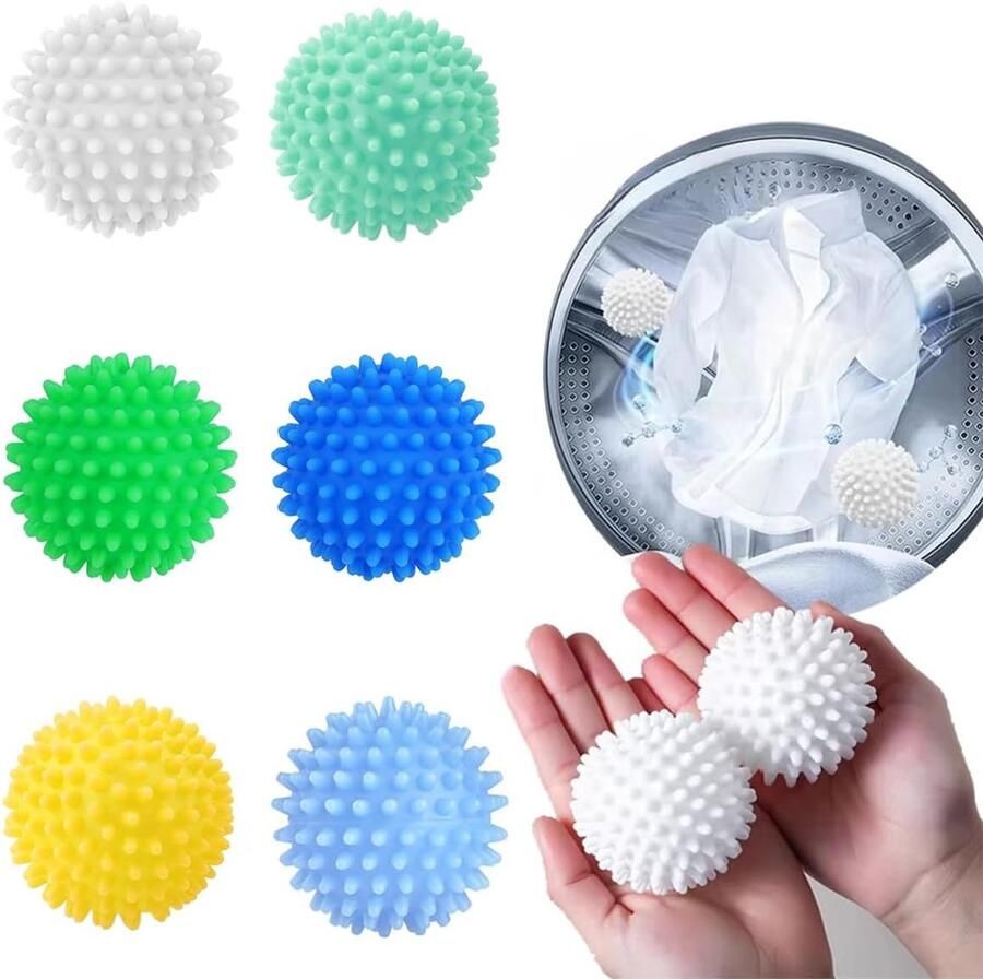 Herbruikbare Wasballen voor Sneller Drogen van Kleding Set van 6