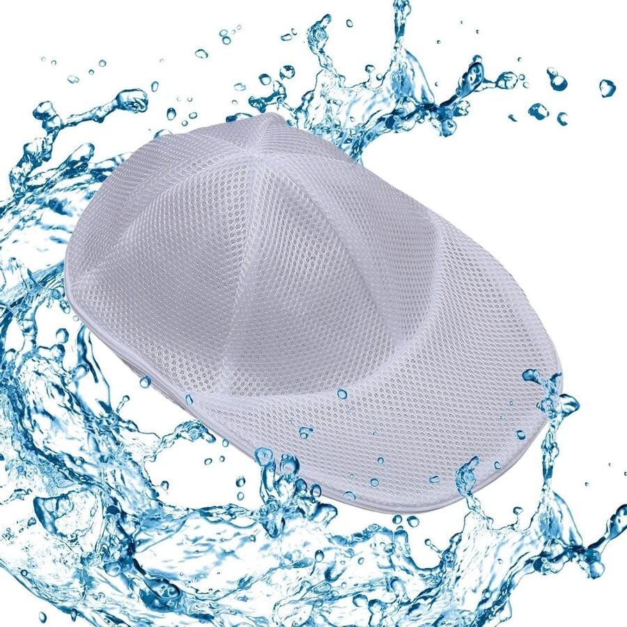 Hoed Wasmachine Kooi Pet Beschermer Hoeden Wassen Mesh Ademend Design 35 x 22.5 cm Wit - Foto 1