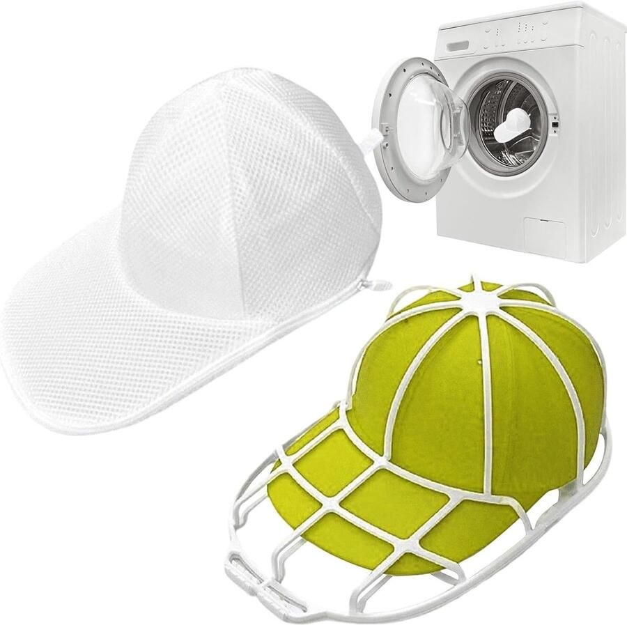 Hoedenbeschermer Voor De Wasmachine Hoofddeksel Droger En Organizer Hoedenkooi Geschikt voor het Organiseren Reizen Displayen en Wassen van Platte Baseballcaps en Hoofddeksels in de