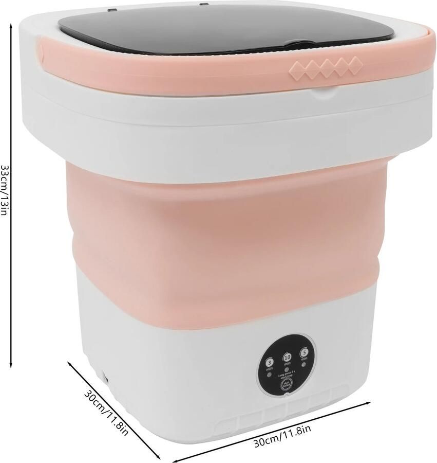 House Of Atelier Mini Wasmachine Camping Wasmachine Kleine Wasmachine Mini Opvouwbare Wasmachine Roze 30x30x33 cm