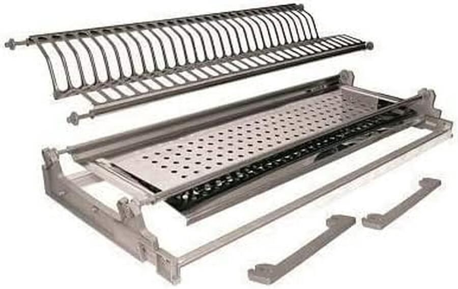 Inbouw Afdruiprek Roestvrij Staal 56 cm Verstelbaar met Frame