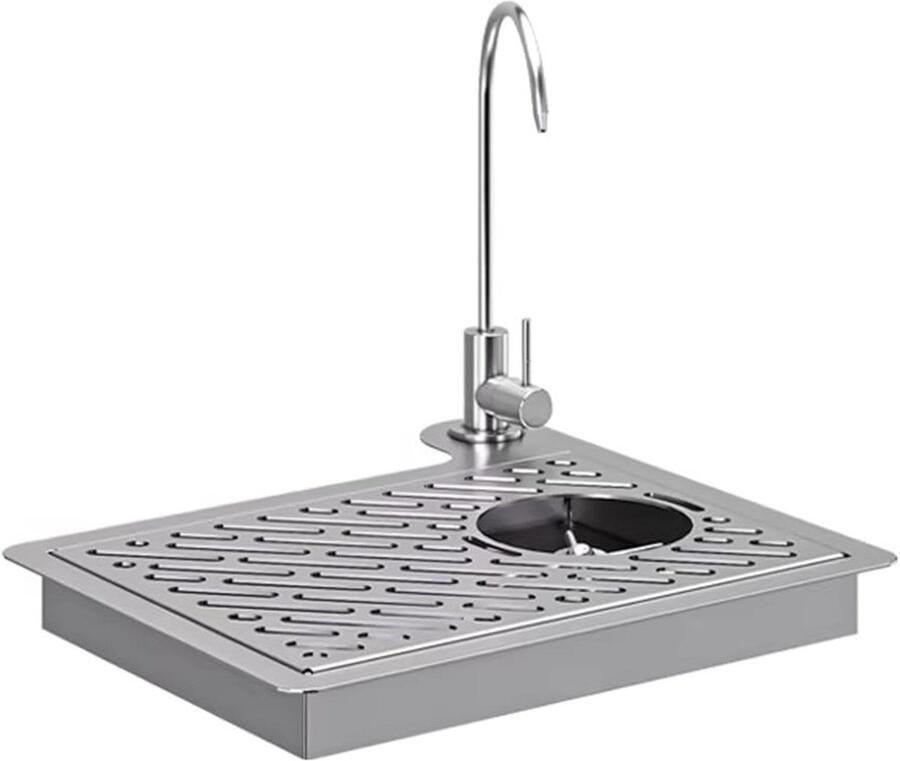 Inbouw Glaswasser Bekerreiniger Kraan Snel Glazen Spoelen Efficiënte Reiniging 39.5x37.5cm Zilver