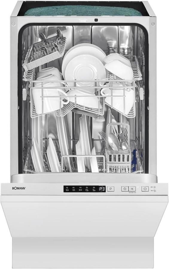 Inbouwvaatwasser 45 cm Breed Wit Compacte Vaatwasser