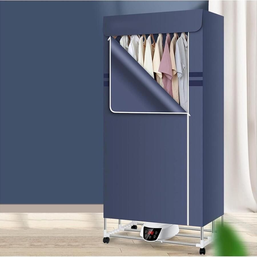 Inklapbaar droogrek Verwarmde wasdroger Kleding drogen Energiebesparend Groot formaat Grijs