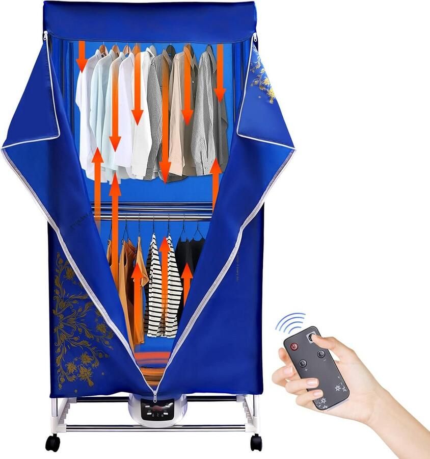 Inklapbare Kledingdroger met Wielen en Timer voor Appartementen en Campers - Foto 1