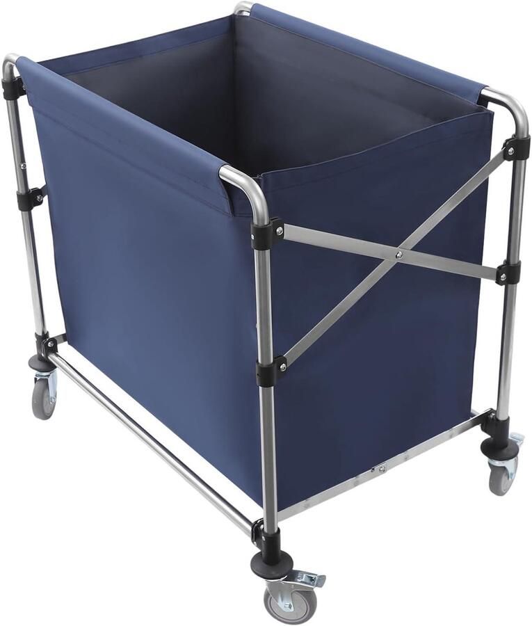 Inklapbare Waswagen Waskar met Wieltjes Efficiënt Wassen Hoge Draagkracht 90 x 60 x 88 cm Blauw