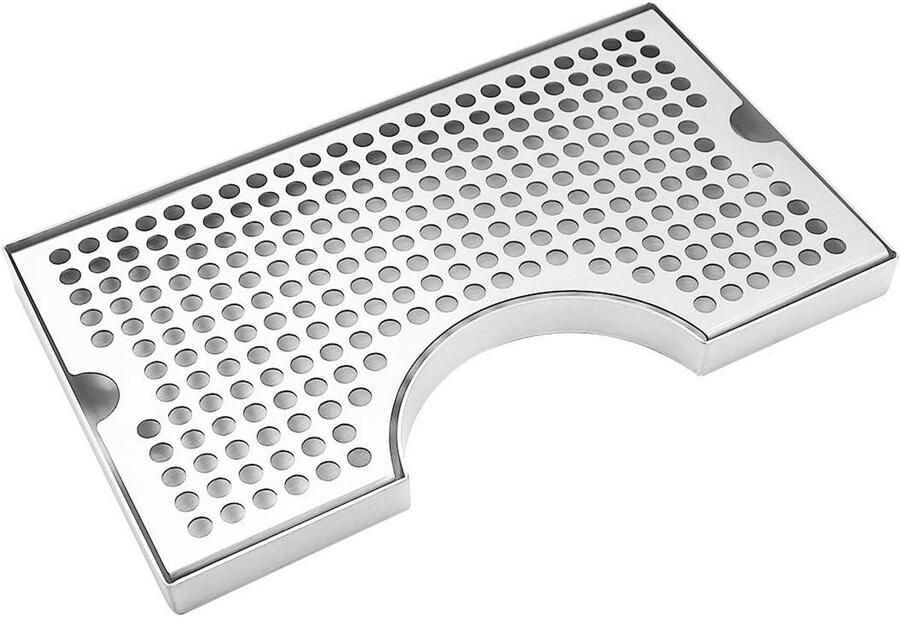 Kegerator Bierlekbakken roestvrijstalen vatlekbak met antislip rubberen pad premium metalen biertoren lekbak voor thuisbar mini-koelkast zonder afvoer