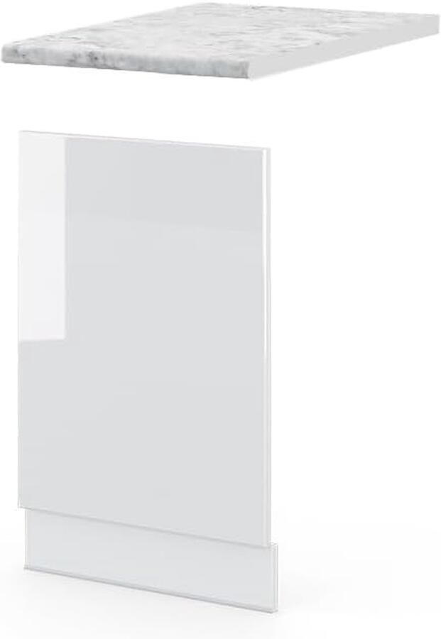 Keuken Frontpaneel Vaatwasser Paneel Keuken Inrichten Soft-Close Scharnieren 45 cm Wit Hoogglans