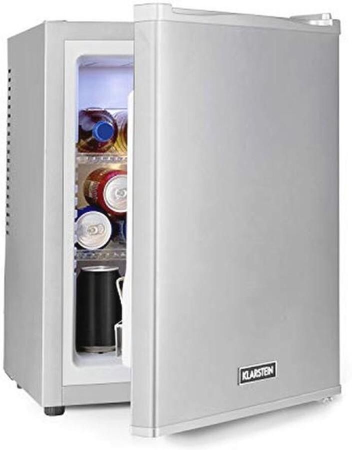 Klarstein Happy Hour Minibar Mini Refrigerator Beverage Refrigerator Compression Cooling Temperature: 5-15°C Quiet: 0 dB LED Light 32 Litres Silver