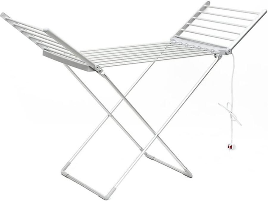 Kleding Droogrek Droogmolen Elektrisch Kleding Drogen Opvouwbaar Ontwerp L47.5 X B53 X H94cm Zilver