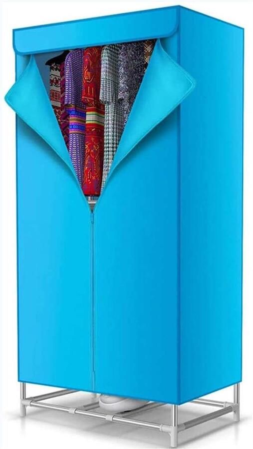 Kledingdroger Kast Elektrische Droger Binnen Kleding Drogen Snelle PTC Verwarming 72x47x150 cm Blauw