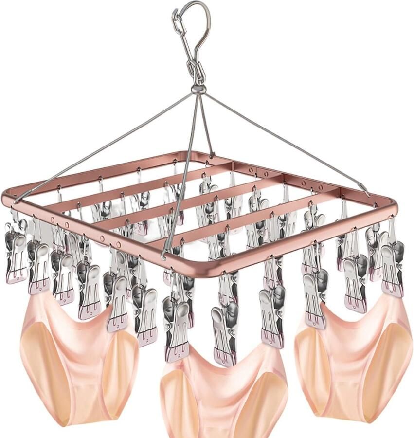 Kledingdroger met clips Hangrek Droogmolen Was Drogen 360° Draaibaar 37 x 31 x 37 cm