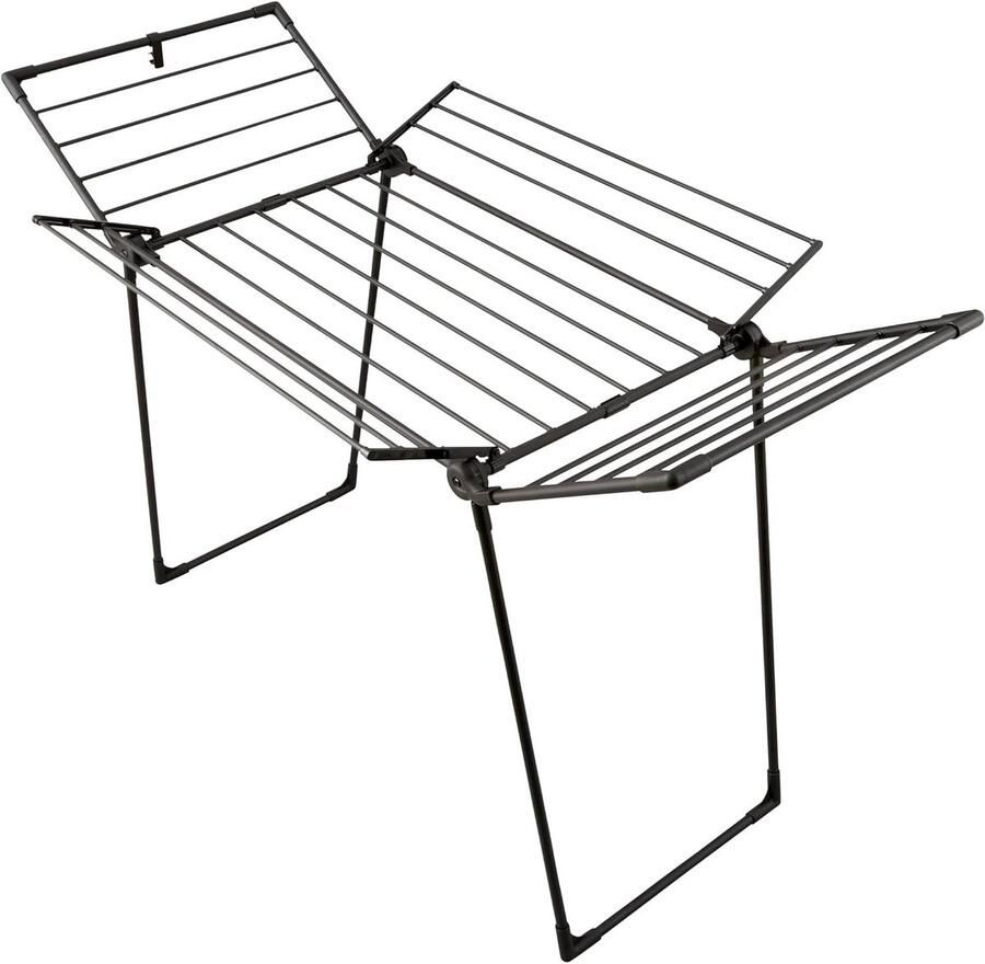Kledingdroger Vleugels Wasrek Droogrek Binnen Buiten 19 Meter Droogruimte 90x171x108 cm Zwart