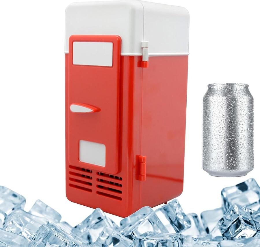 Kleine koelkast Persoonlijke koeler Drank koelen Stille werking Compact formaat Rood