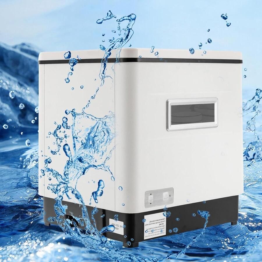 Kleine Vaatwasser Mini Tafelmodel Efficiënt Afwassen Zonder Wateraansluiting 60 Liter Wit
