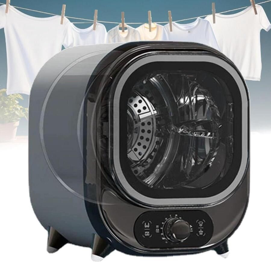 Kleine Wasdroger Compacte Droger Kleding Drogen Roestvrijstalen Trommel 0.8 kg Blauw
