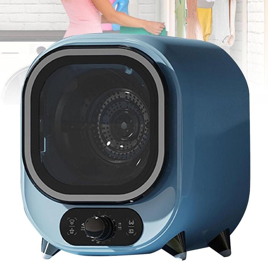 Kleine Wasdroger Draagbare Condensdroger Snel Kleding Drogen Dubbele Temperatuur 0.8 kg Capaciteit Blauw